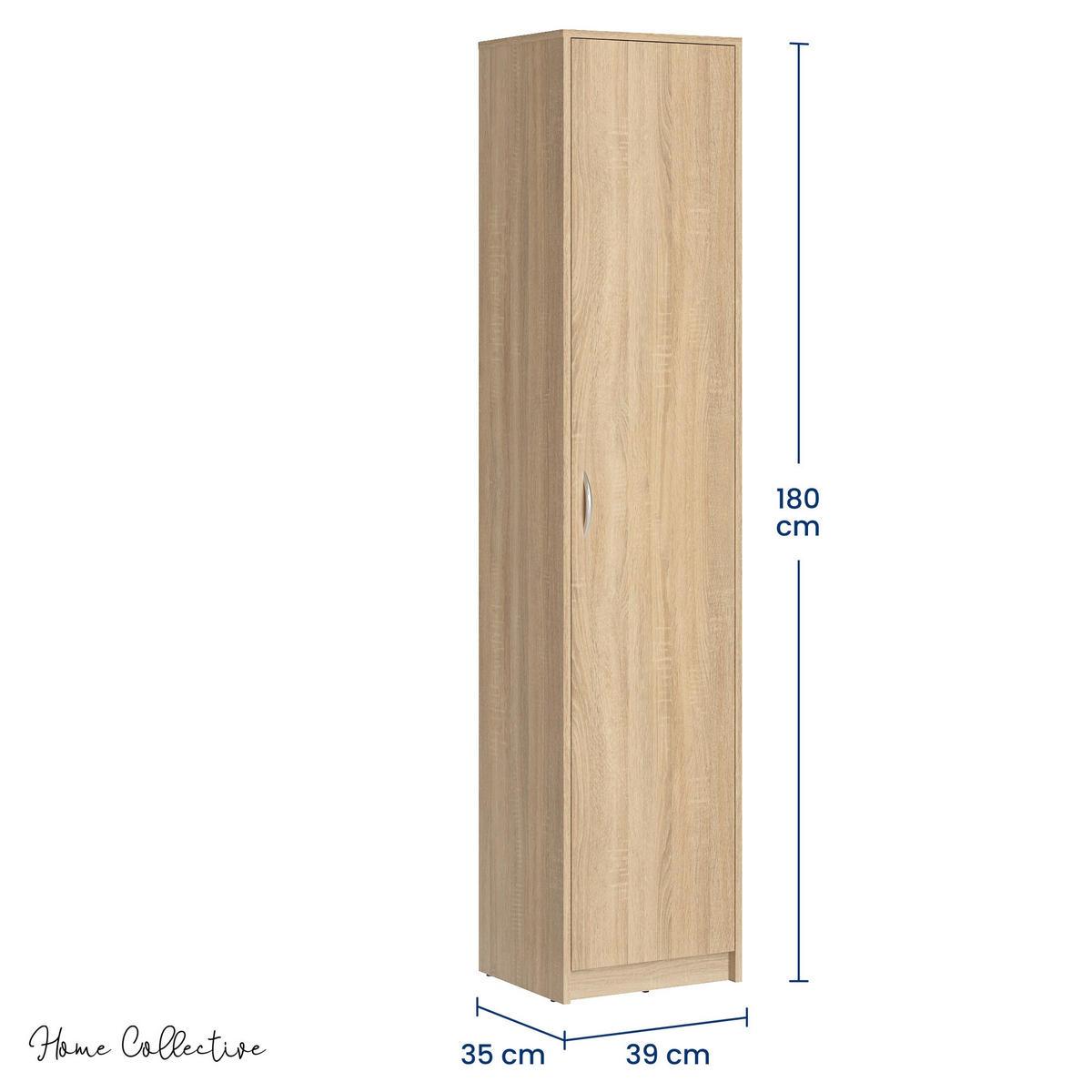 REGAL mit 4 Einlegeböden und 1 Tür in Sonoma - Sonoma Eiche, Holzwerkstoff (39/180/35cm) - Home Collective