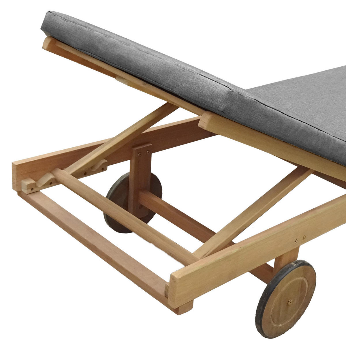 SONNENLIEGE Kanawa Grau - Grau, Holz (64/87/196cm) - Happy Garden