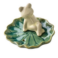 RÄUCHERSTÄBCHENHALTER Frosch 1 St. Grün/Weiß 10x9x7cm Keramik - Weiß/Grün, Keramik (8/9.5/10.5cm) - Mondex
