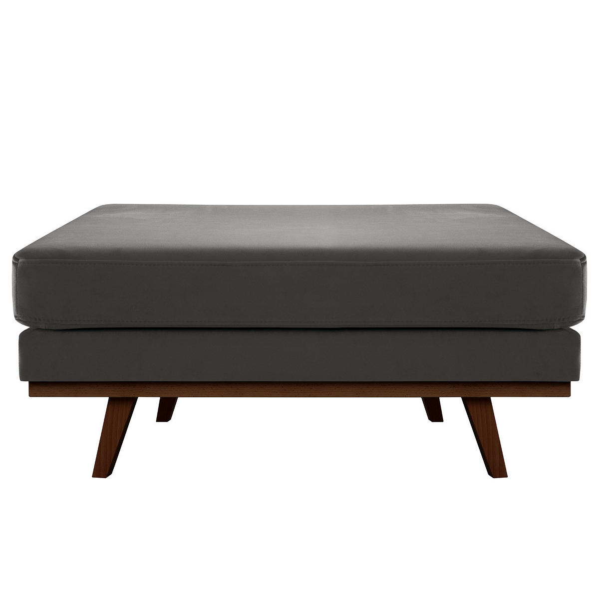 POLSTERHOCKER - Dunkelgrau/Buchefarben, Buchenholz/Textil (85/43/60cm) - home24