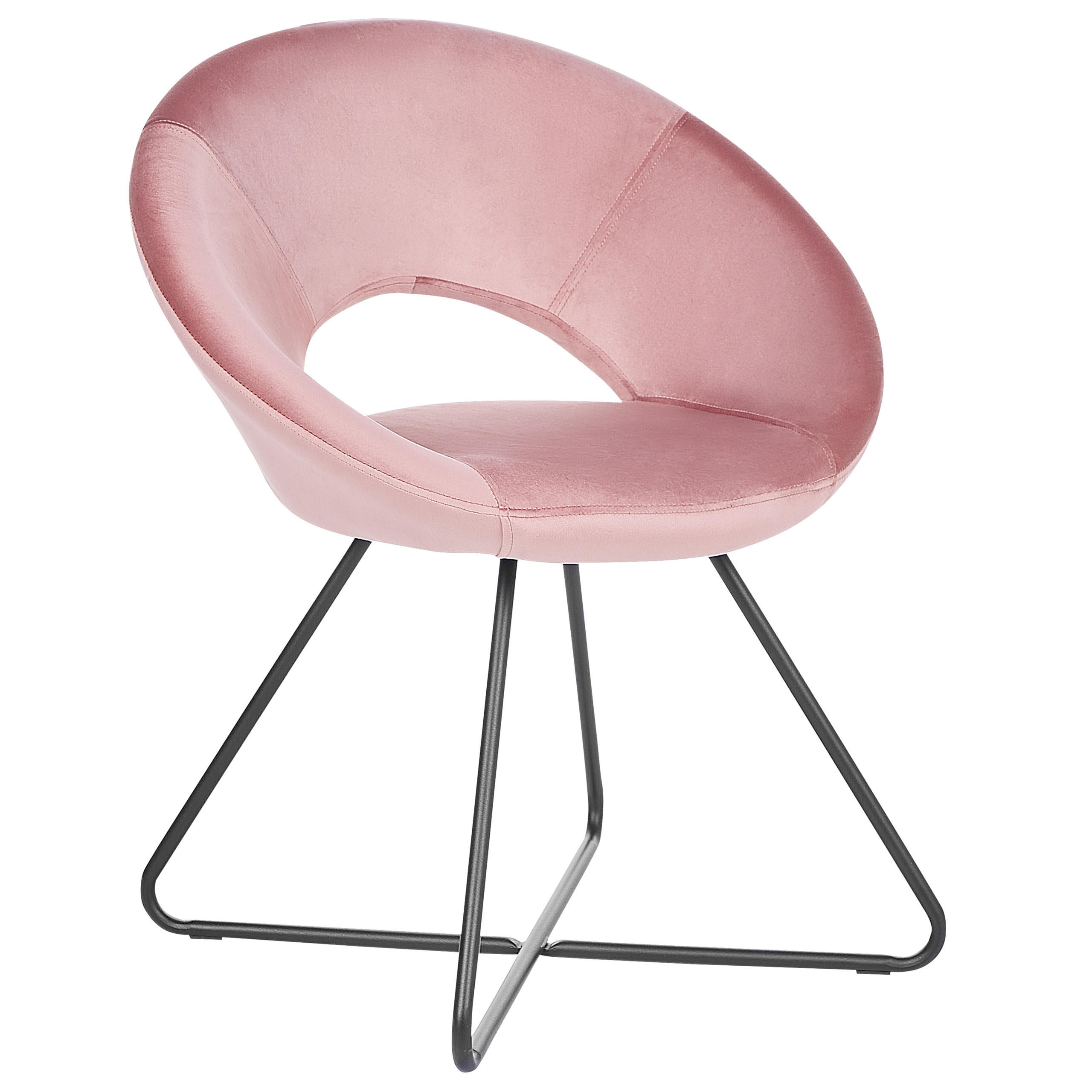 SESSEL Samtstoff Rosa Rachel - Pink, Textil/Metall (65/77/57cm) - Beliani