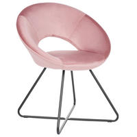 SESSEL Samtstoff Rosa Rachel - Pink, Textil/Metall (65/77/57cm) - Beliani