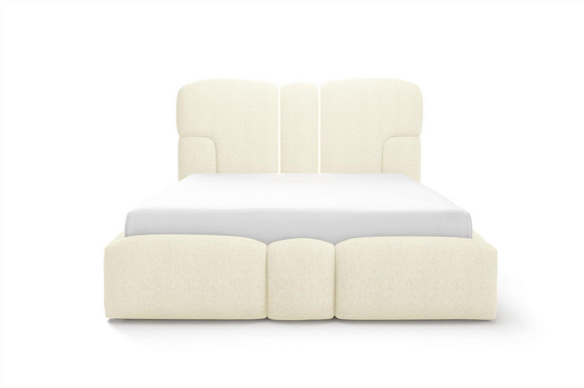 POLSTERBETT Jordan Komplettset - Creme, Holzwerkstoff/Textil (120/200cm) - Fun Möbel