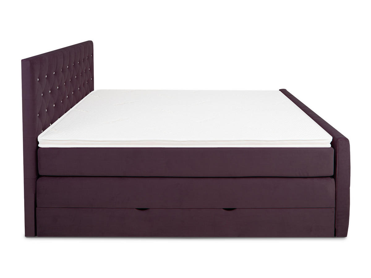 BOXSPRINGBETT Sira Lila 160/200 cm H2/H3 Samt - Lila, Textil (160/200cm) - wonello