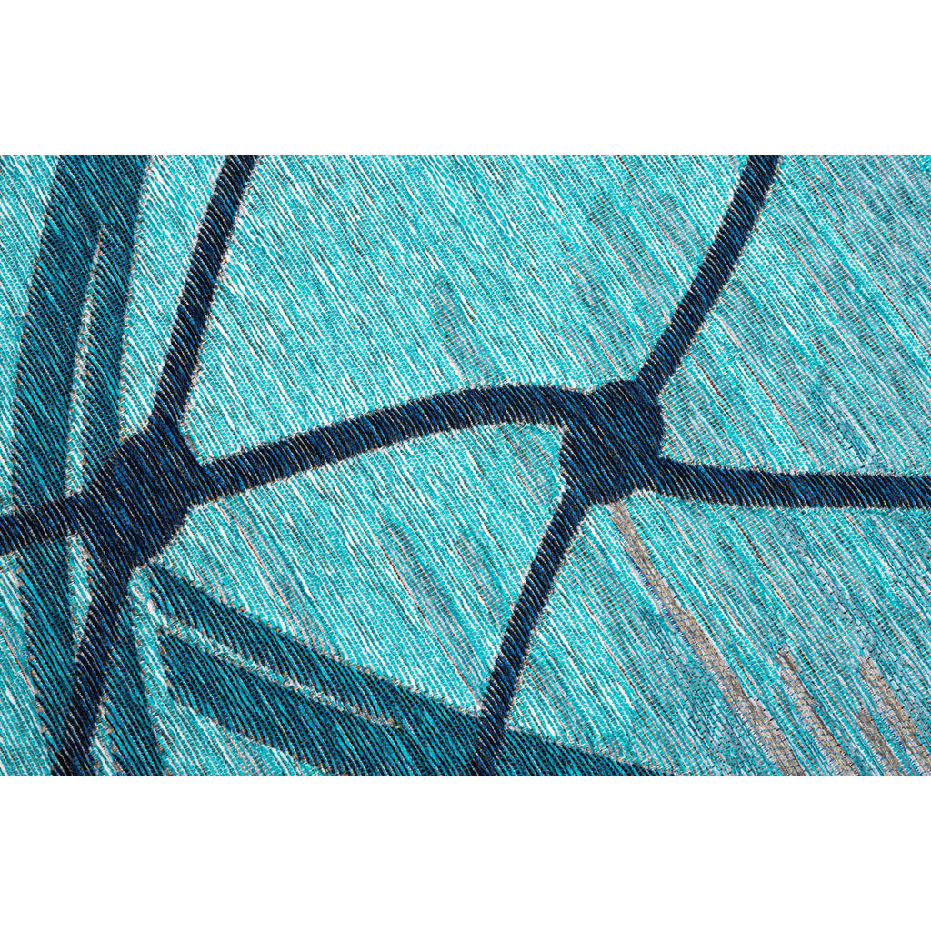 Thumbnail - Sansibar Sylt Flachwebteppich, Türkis, Textil, Wasser/Strand/Meer, Rechteckig, 80x160 cm, Oeko-Tex®, für Fußbodenheizung...