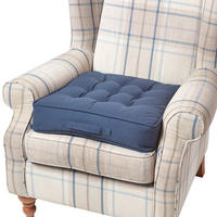SITZKISSEN dunkelblau 50/50/10 cm – Sesselkissen, Baumwolle - Dunkelblau, Textil (50/50/10cm) - Homescapes