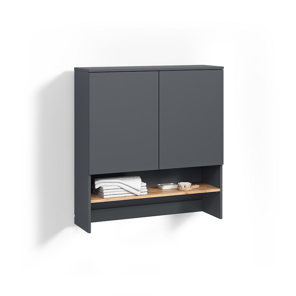 WASCHMASCHINENSCHRANK Paolina Anthrazit/Goldkraft Eiche 93.6 x 100.4 cm - Honigeiche/Anthrazit, Holzwerkstoff (93.6/100.4/29cm) - Livinity®