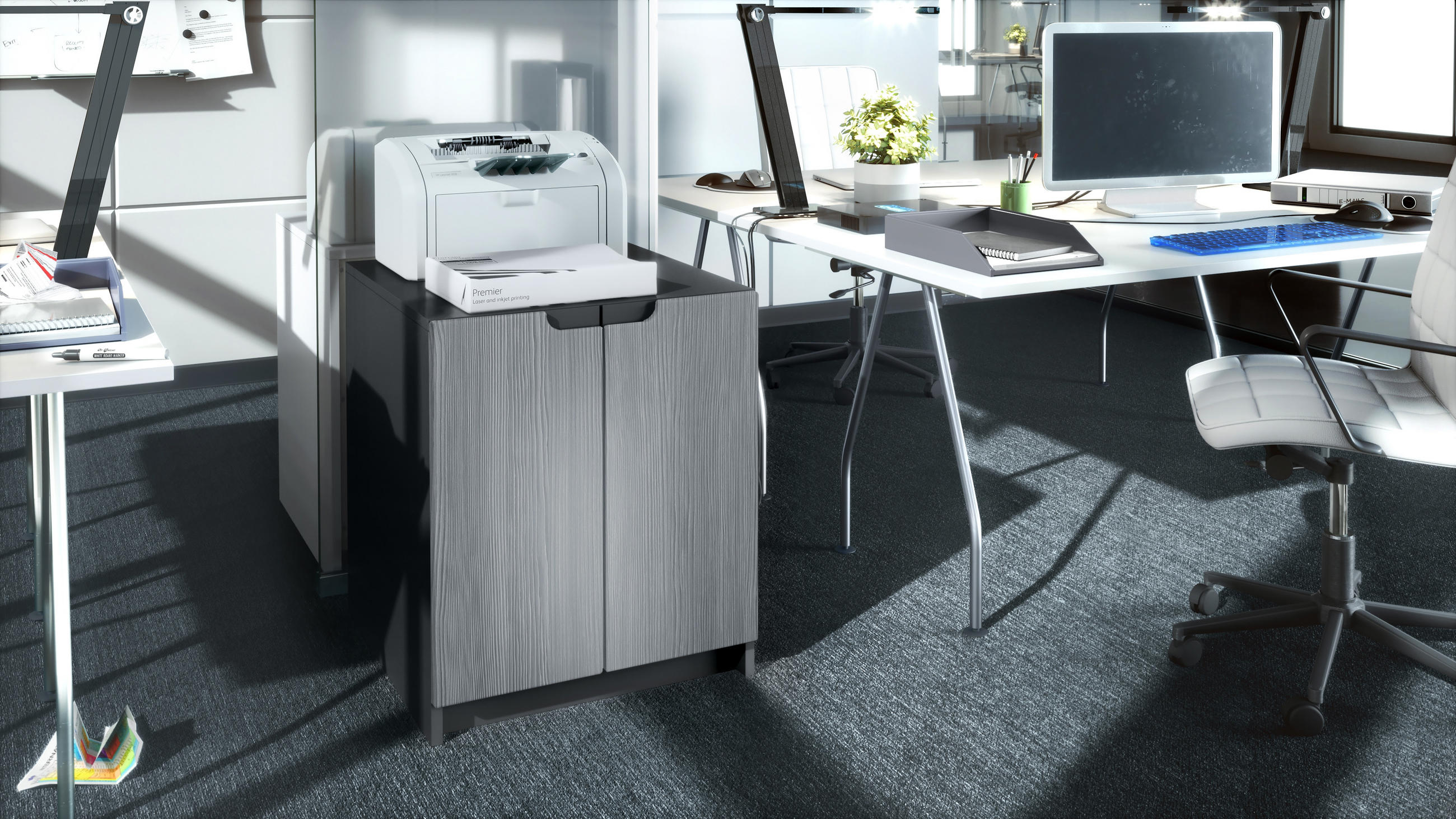 KOMMODE Logan Fronten in Avola-Anthrazit - Anthrazit, Holzwerkstoff (51/60.5/54cm) - Vladon