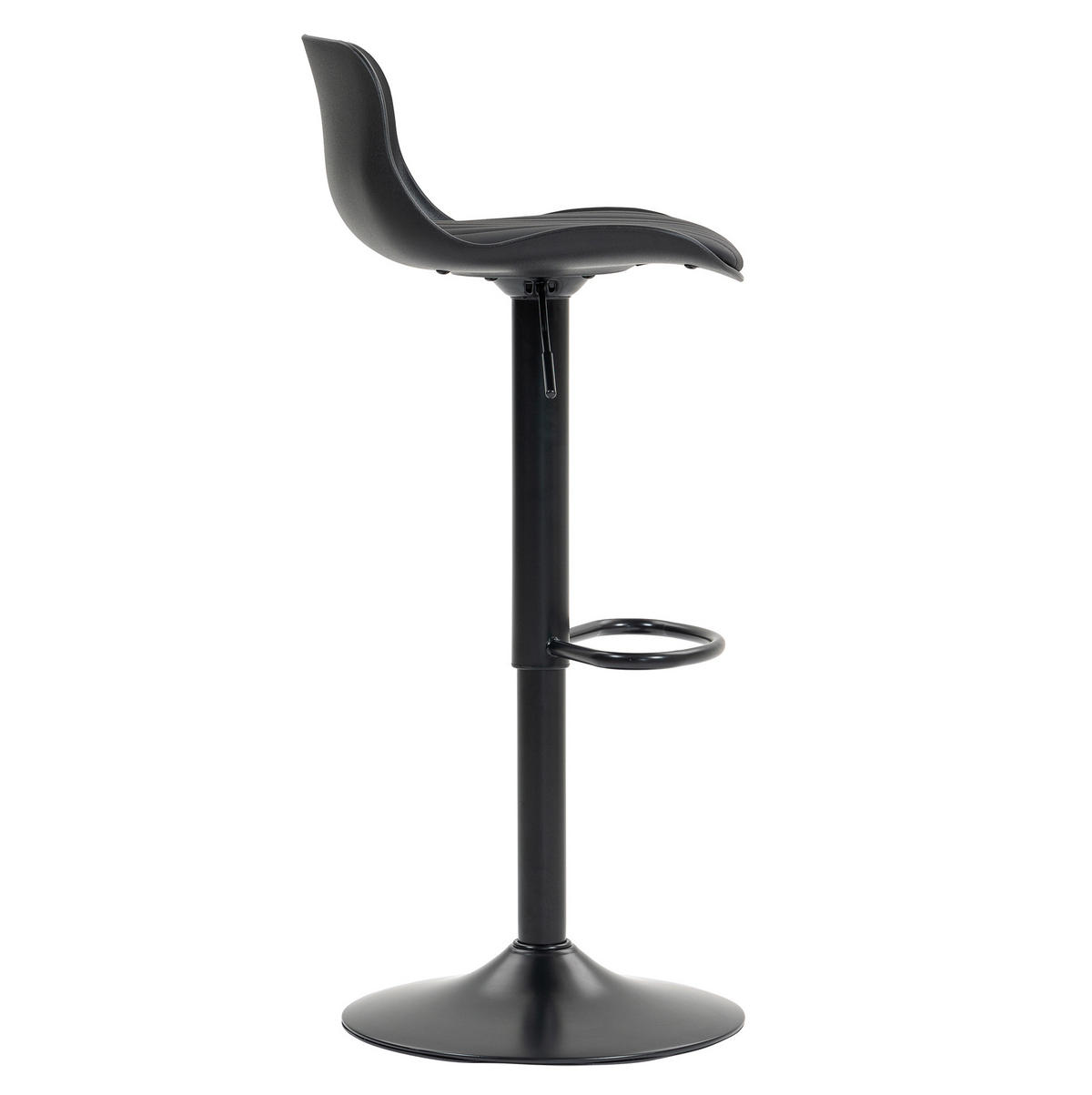 BARHOCKER 2er-Set höhenverstellbar drehbar Metall Black - Schwarz, Metall (44/80/43cm) - Meubliv
