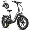 E-BIKE Klapprad R2 20×4.0", 499,2 Wh, 7-Gang, Aluminiumrahmen - Schwarz, Metall (30cm) - ECORUSH