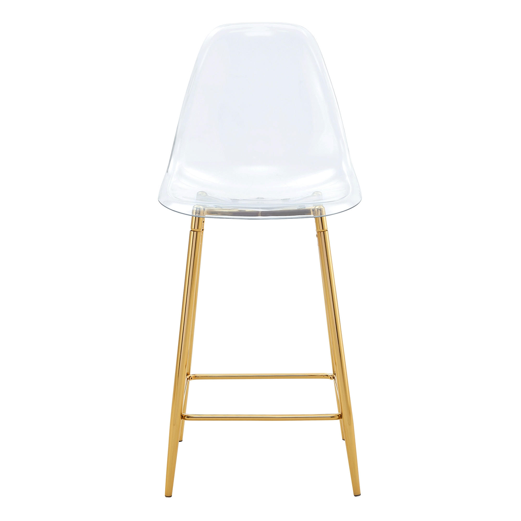 BARHOCKER 4er-Set Gold mit Acryl-Sitzschale und Metallgestell - Goldfarben, Kunststoff (51/102/45cm) - PANGIVO
