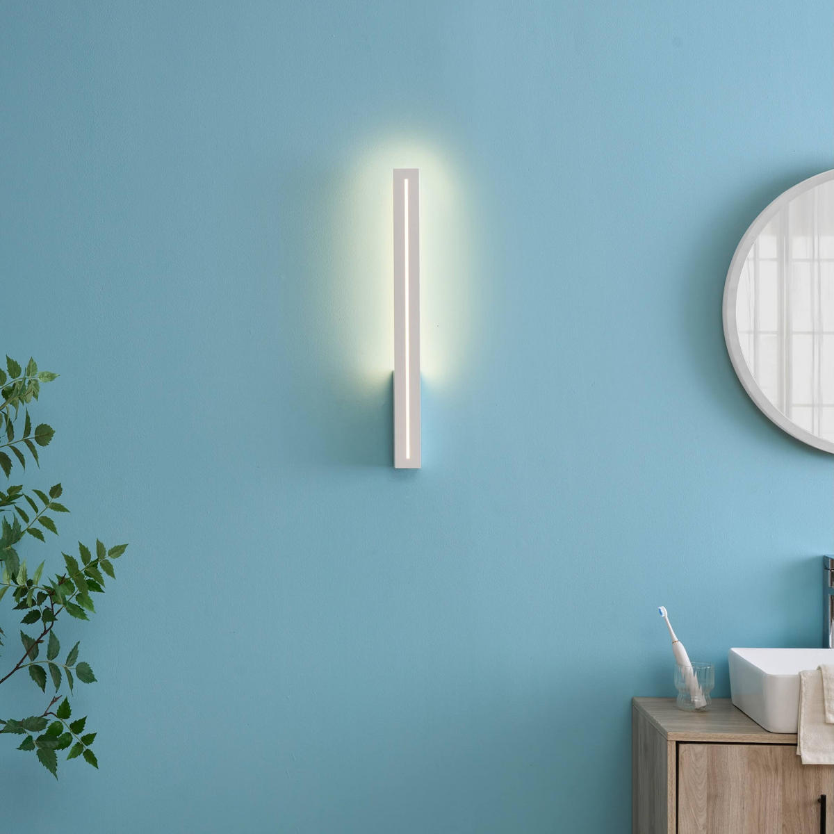 WANDLEUCHTE Noméris, Weiß, 61cm - Weiß, Metall (5/61/6cm) - KOSILUM