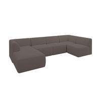 WOHNLANDSCHAFT Ottomane Links MOVO-L 345x180x78 cm Braun Bouclé - Braun, Holzwerkstoff/Kunststoff (345/78/180cm) - ALTDECOR