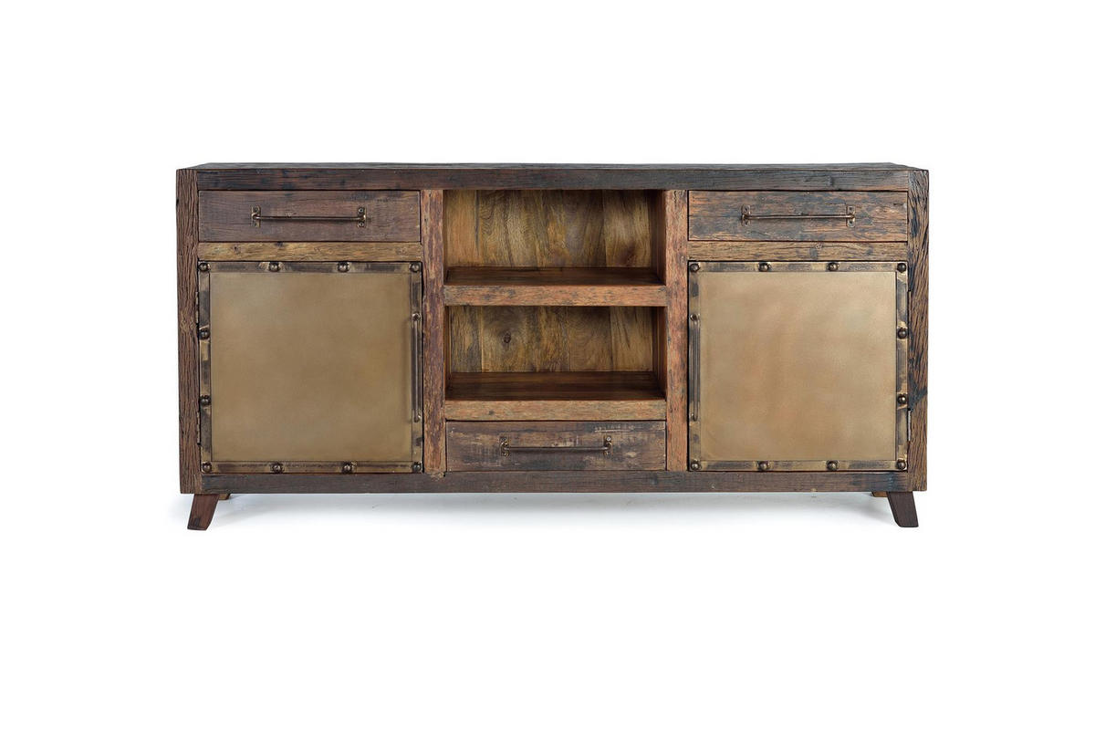 SIDEBOARD aus recyceltem Holz und Metall - Braun, Holz (40/90/180cm) - Giner y Colomer