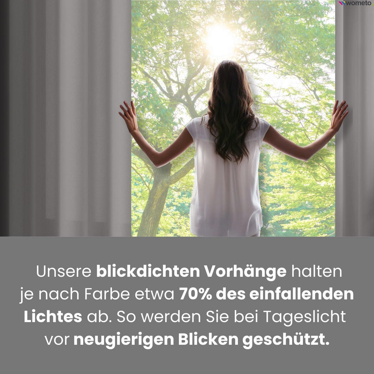 VORHANG Blickdicht grau 140/245 cm mit Ösen - Grau, Textil (140/245cm) - wometo