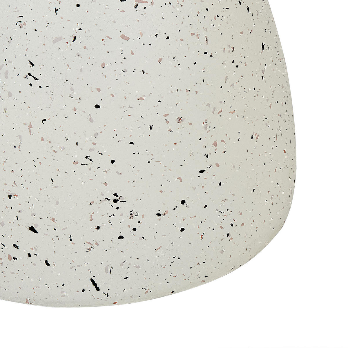 GARTENBEISTTELLTISCH Beton cremeweiß Terrazzo Optik rund 50 cm Caffi - Weiß, Stein (50/50/52cm) - Beliani