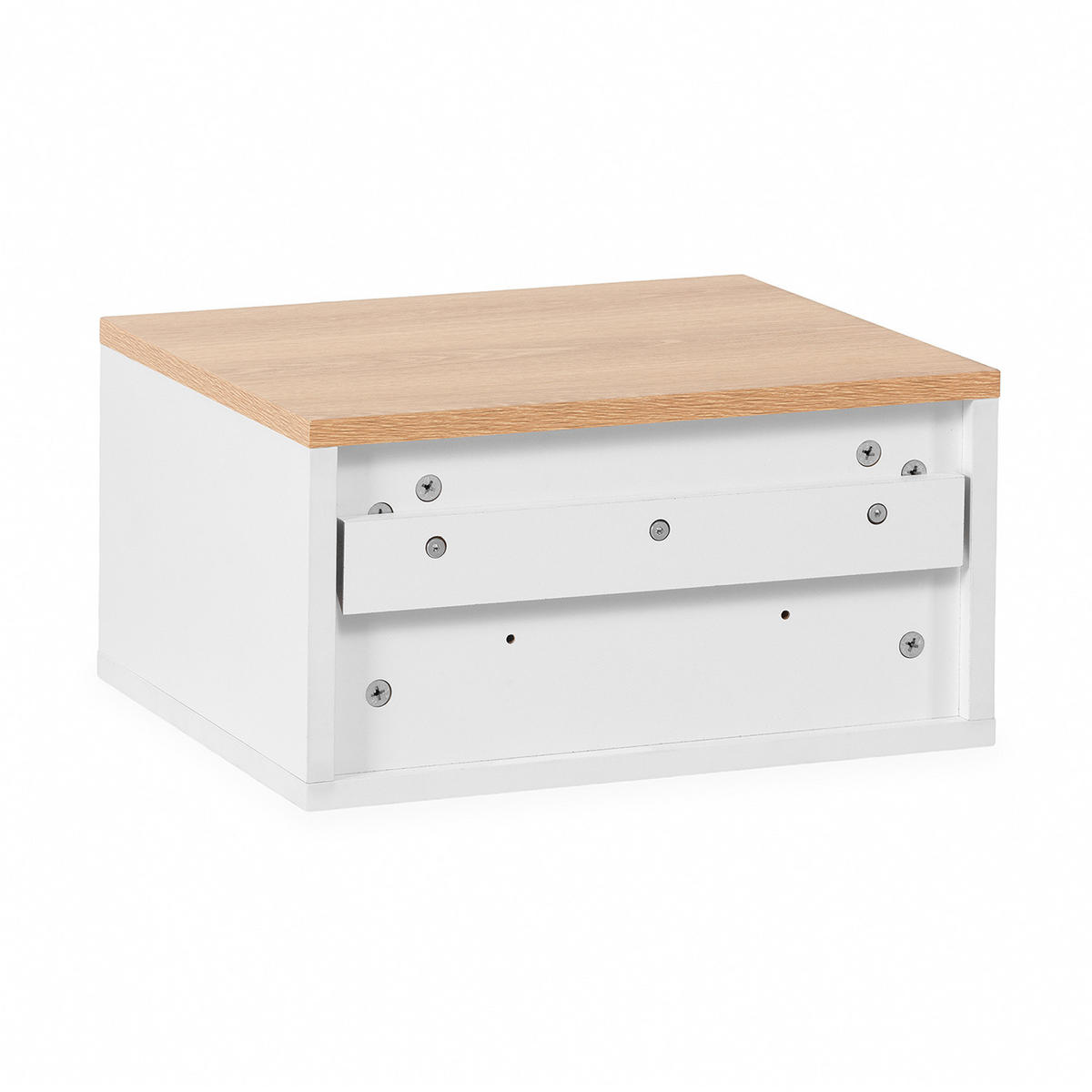 NACHTTISCHE schwebende – Set aus 2 schewebende Nachttischen Desi Weiß/Eiche - Weiß, Holzwerkstoff (40/21/35cm) - VS Venta-stock