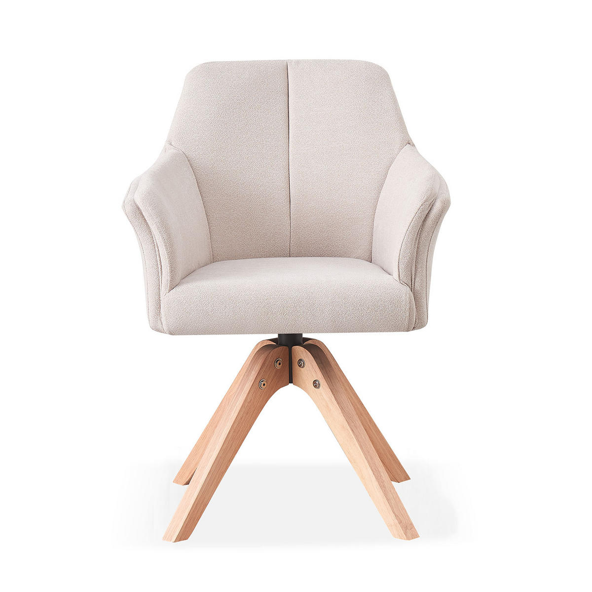 ARMLEHNSTUHL DAISY Creme - Creme, Holz/Textil (63/83/64cm) - B&D Home