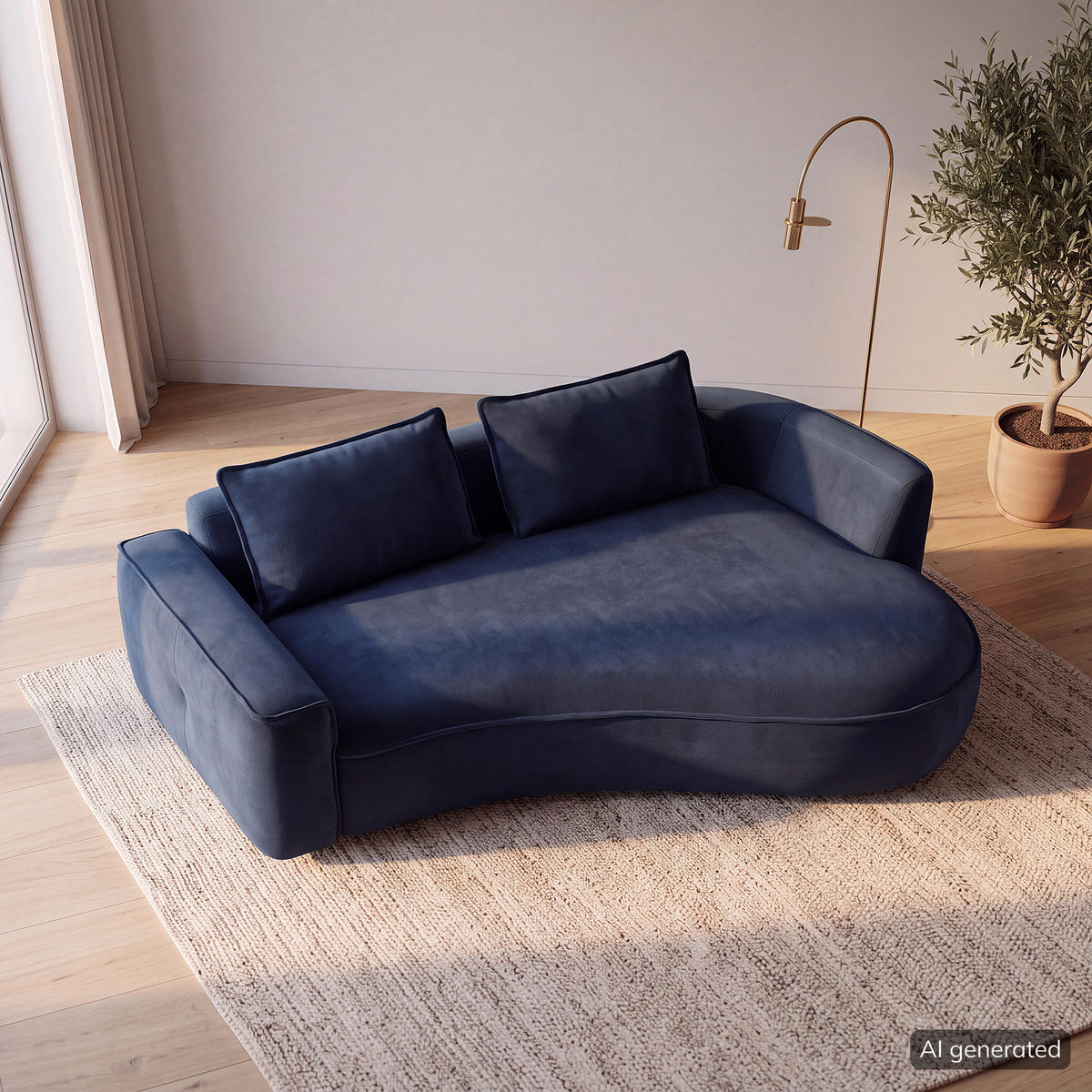 2,5-SITZER SOFA - Schwarz/Dunkelblau, Kunststoff/Textil (217/82/146cm) - home24