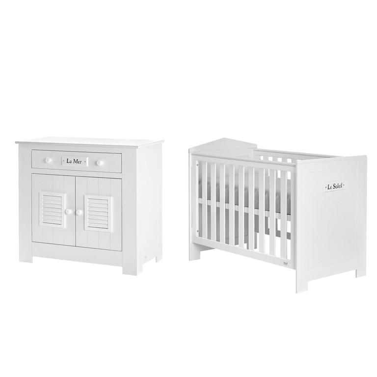 POKOJ PRO MIMINKO 2DÍLNÝ bílá - bílá, kompozitní dřevo (124/87/68cm) - Petits-meubles