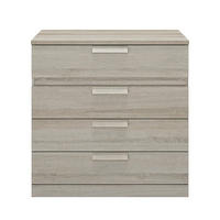 KOMMODE 4 Schubladen Cyrus - Französische Herstellung - 81/45/81 cm - Grau, Holzwerkstoff (45/81/81cm) - Calicosy