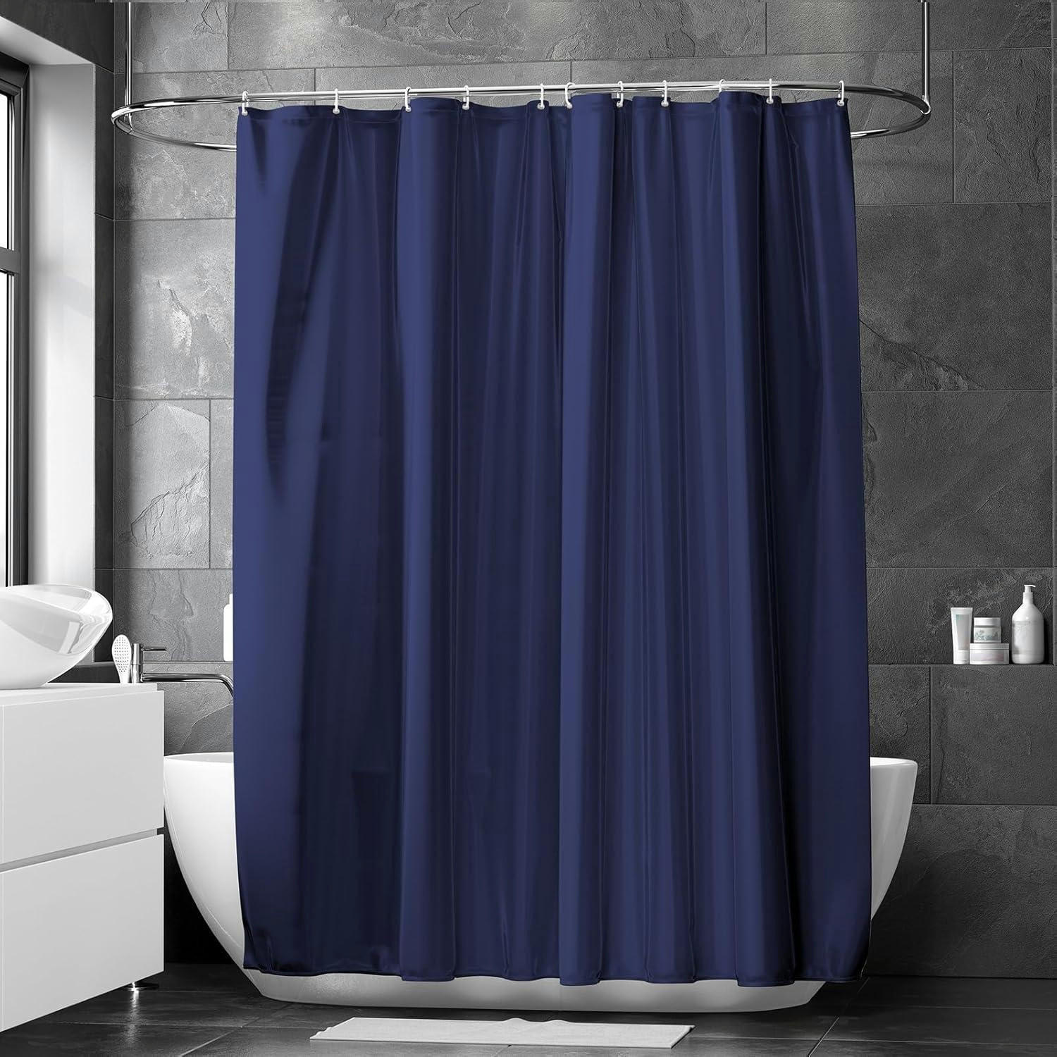 DUSCHVORHANG 180 x 220 cm Dunkelblau - Dunkelblau, Textil (180/220cm)