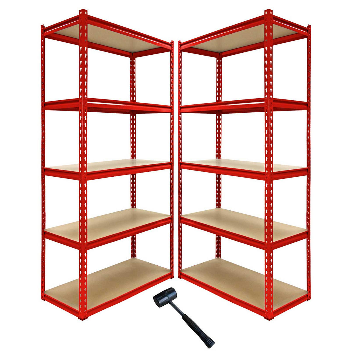 LAGERREGAL Z-Rax 90cm + 2 x Z-Rax 90cm - Rot, Metall (90/180/45cm)