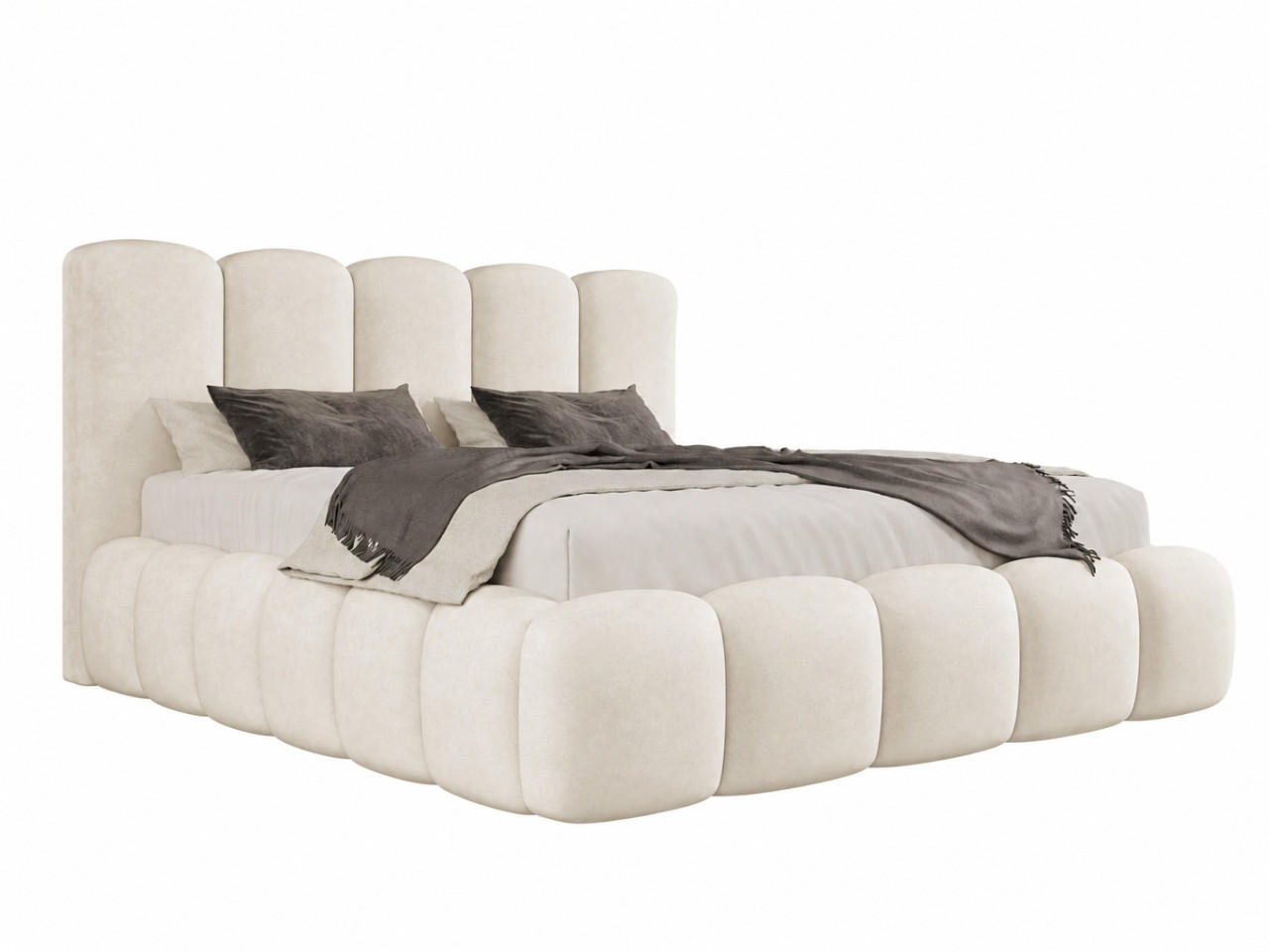 POLSTERBETT TEDDY 120x200 cm in Hellbeige mit Metalllattenrost, Bettkasten, gepolstertes Kopfteil Velvet-Stoff - Beige, Holz/Textil (120/200cm) - EMLAR Home