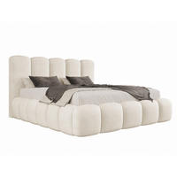 POLSTERBETT TEDDY 120x200 cm in Beige, gepolstertes Kopfteil, Lattenrost, Bettkasten, Velvet-Stoff - Beige, Holz/Textil (120/200cm) - EMLAR Home