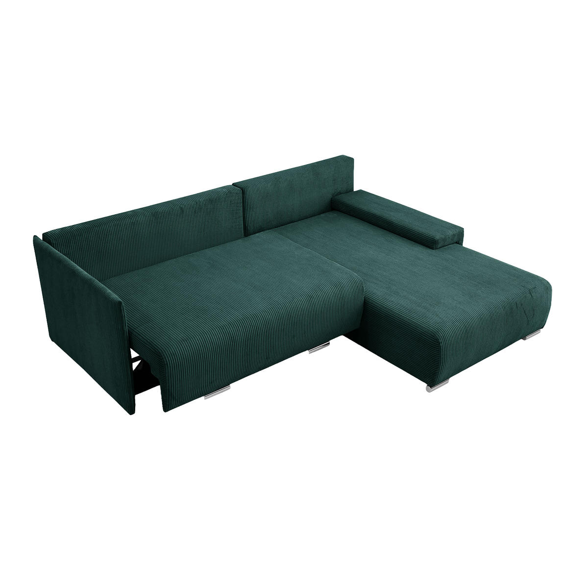 ECKSOFA TRAWANGA L mit Schlaffunktion, Grün - Grün, Textil (246/188cm) - Fedve