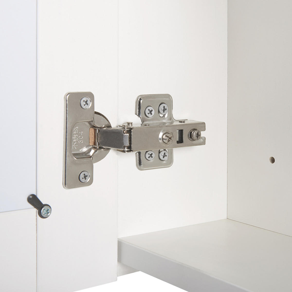 BAD SPIEGELSCHRANK weiß/silber mit LED-Beleuchtung 60/60 cm Mazarredo - Silberfarben/Weiß, Holz (60/60/12cm) - Beliani