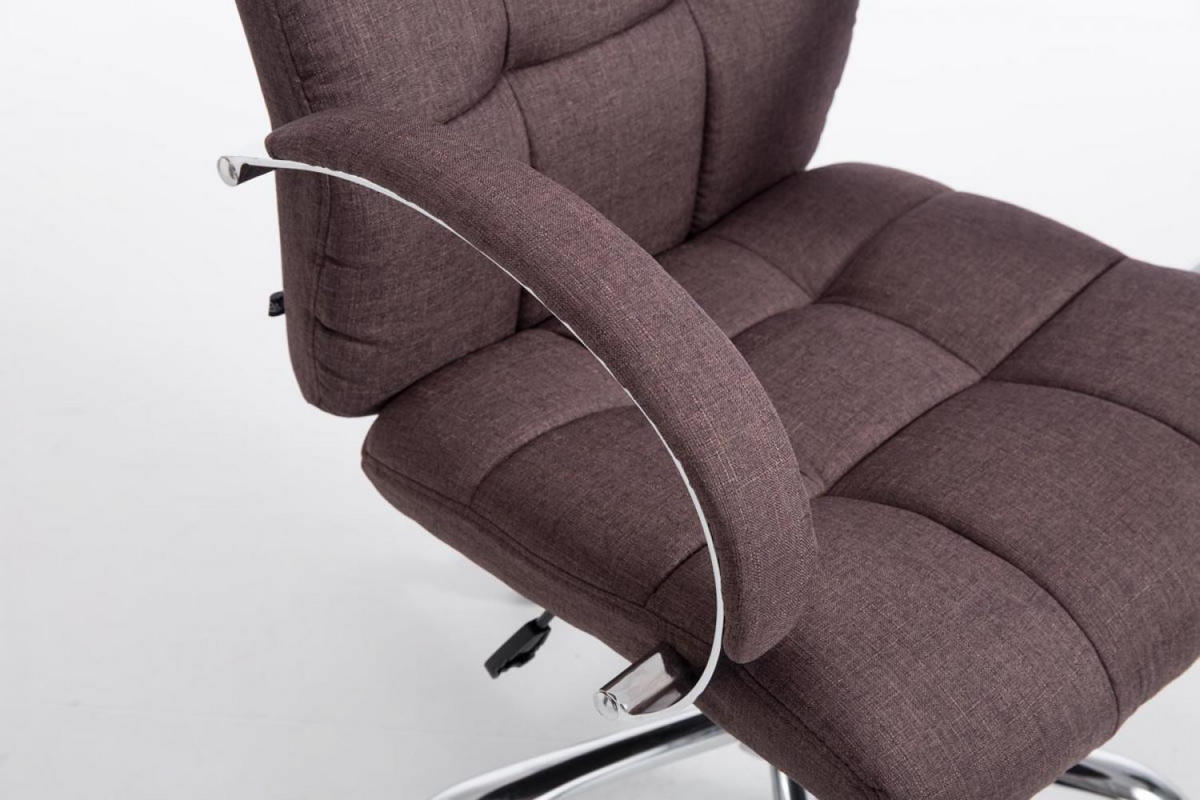 DREHSTUHL Stoff braun - Chromfarben/Braun, Textil/Metall (54/105/51cm) - CLP