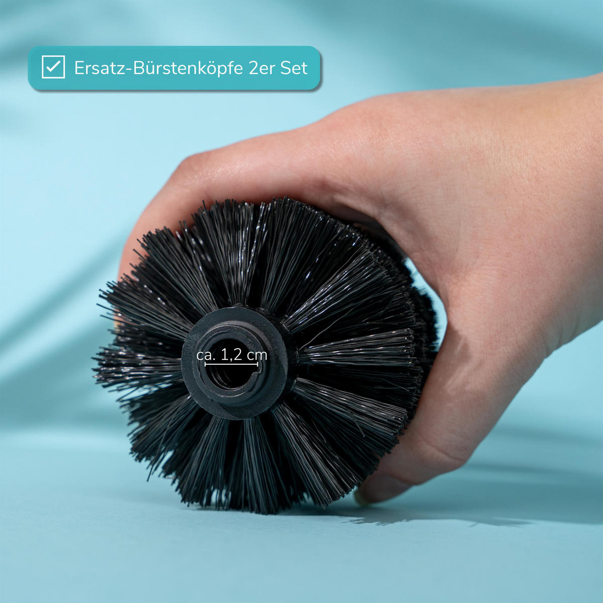 BÜRSTENKOPF 2er-Set für WC-Garnitur - Schwarz, Kunststoff (8/10cm) - bremermann