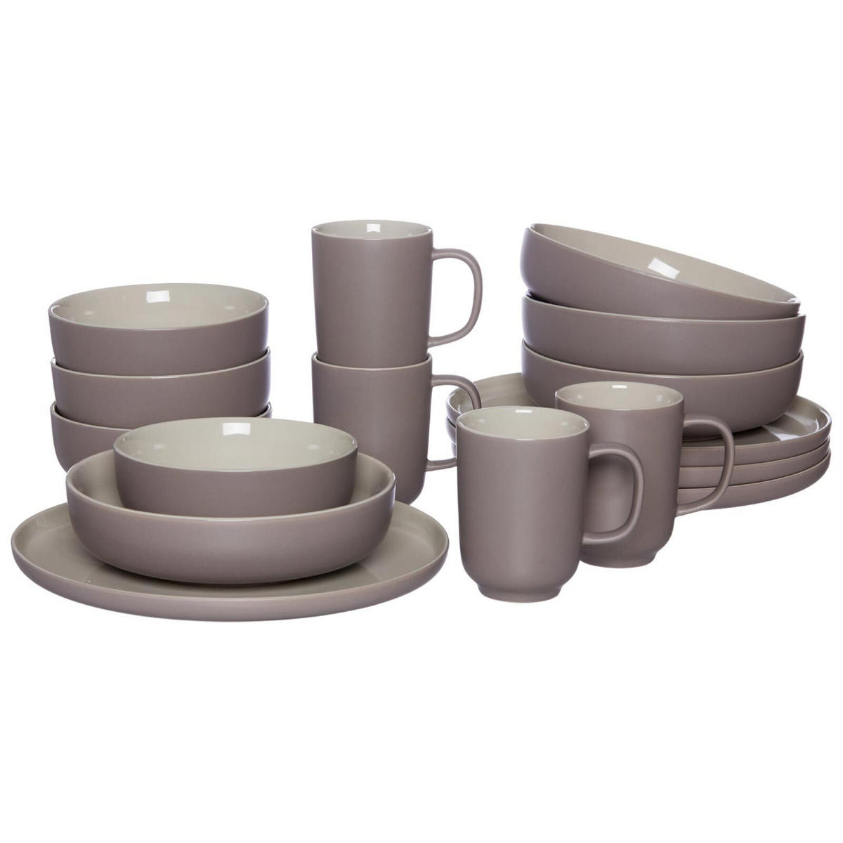 XXL KOMBISERVICE Jasper mint-taupe 32er Set - Taupe/Mintgrün, Keramik (1/1/1cm) - Ritzenhoff Breker