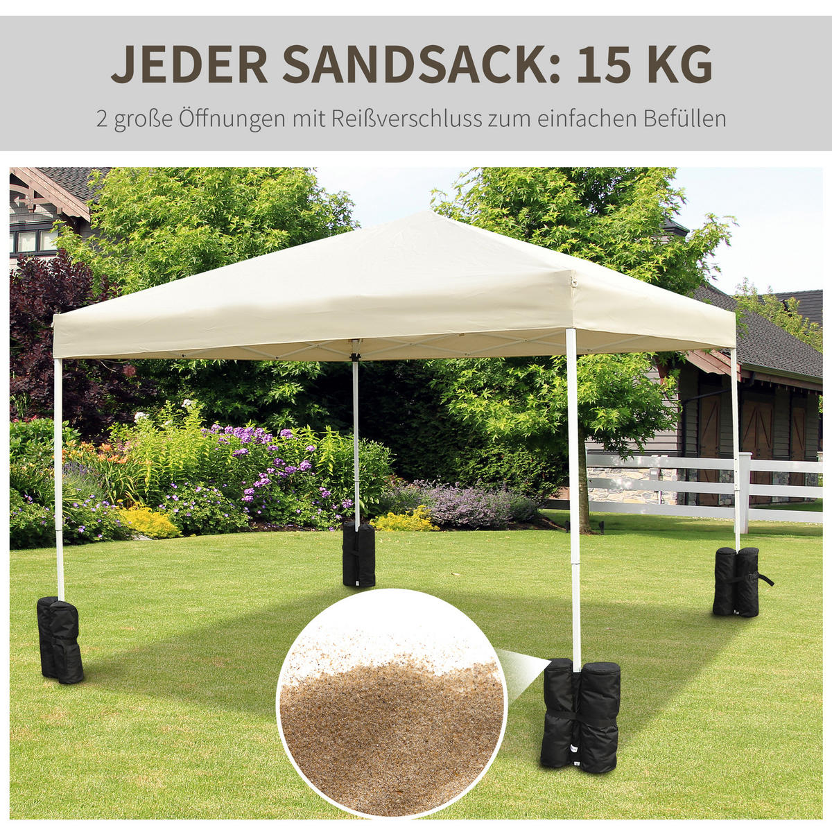 STANDFUSS für Faltpavillon 4er-Set schwarz - Schwarz, Kunststoff (14/42/14cm) - Outsunny