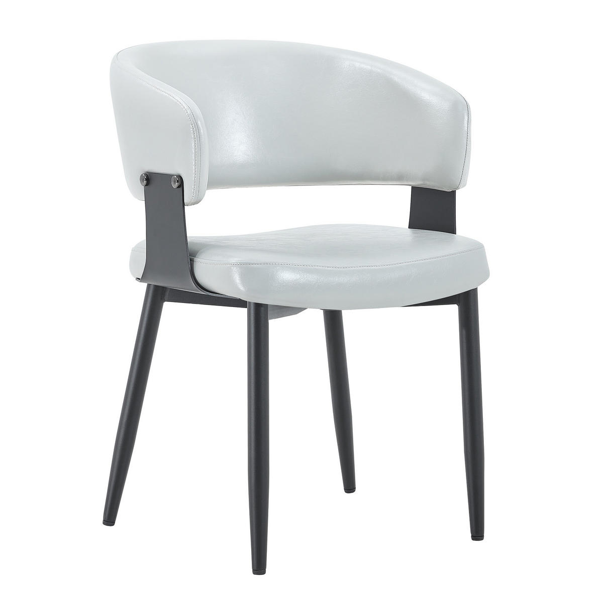 ESSZIMMERSTUHL PANG-M7R3X8 2er-Set Grau - Multicolor/Schwarz, Metall (48/77.3/46.5cm) - PANGIVO