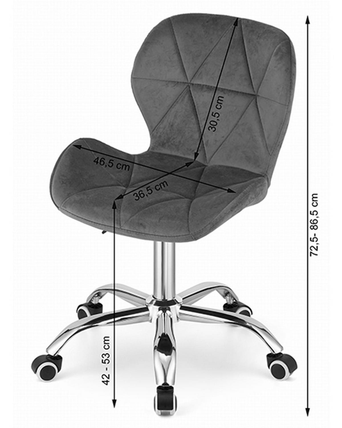 BÜROSTUHL Avola, grau - Silberfarben/Grau, Textil/Metall (47.5/86.5/55.5cm)