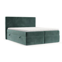 BOXBETT Nuvia 140/200 cm Türkis im Kronos Stoff - Türkis/Schwarz, Holz/Holzwerkstoff (140/200cm) - AltaBeds