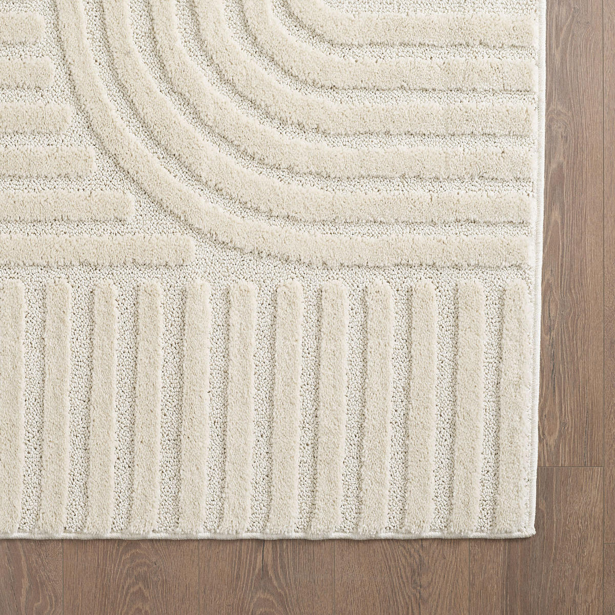 TEPPICH Hochflor Skandi-Boho Muster Polypropylen Wohnzimmer Creme Läufer 80x250 - Creme, Textil (80/250cm) - KADIMA DESIGN