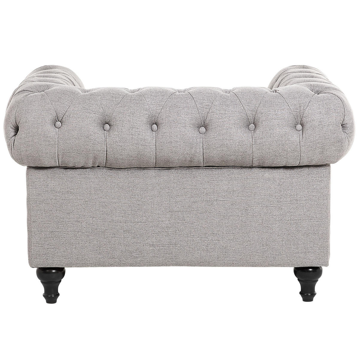 SESSEL Polsterbezug hellgrau Chesterfield - Hellgrau, Textil (110/70/75cm) - Beliani