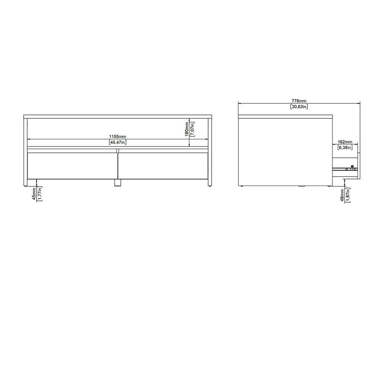 COUCHTISCH, Next, Eiche, Spanplatte foliert, 120 x 61 x 46 cm - Eichefarben, Holzwerkstoff (61/120/46cm) - ebuy24
