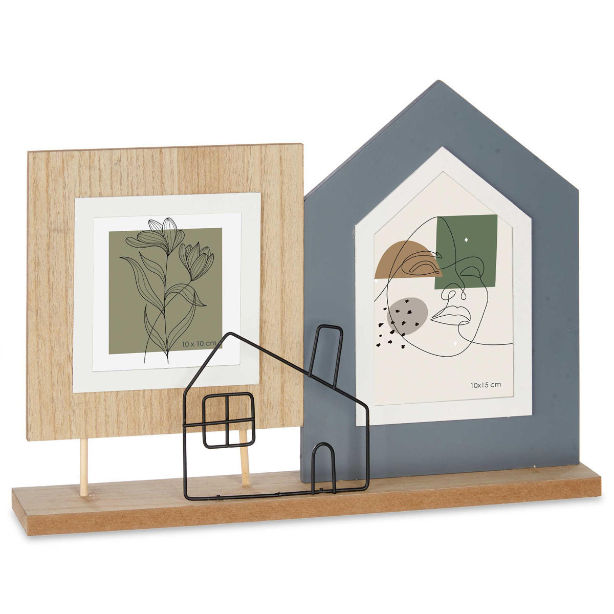 BILDERAHMEN Metall und MDF - Multicolor, Holzwerkstoff (36/26/36cm) - Giftdecor