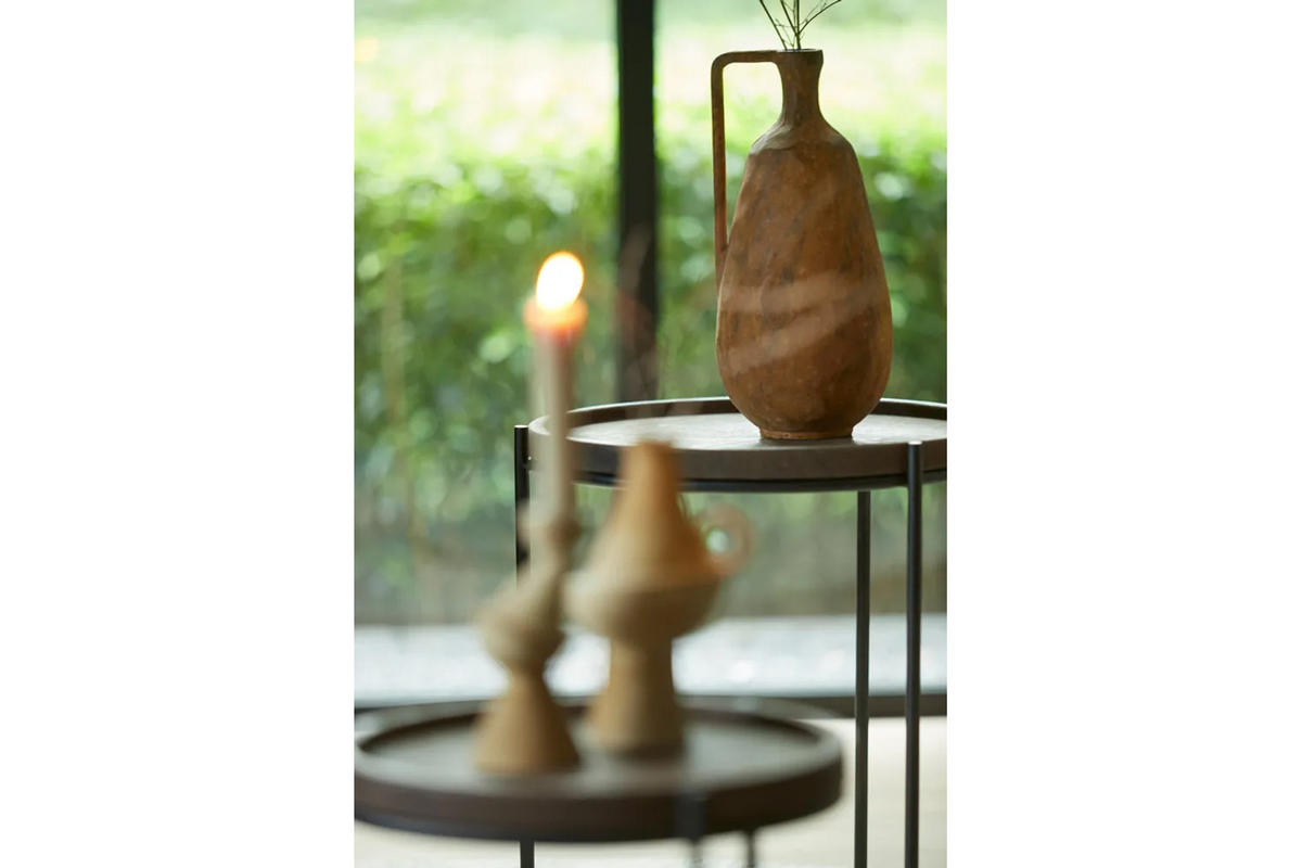 METALLVASE OSTRA 16,5x17x35 cm, Metall, Rostfarben - Rostfarben, Metall (35cm) - Light & Living