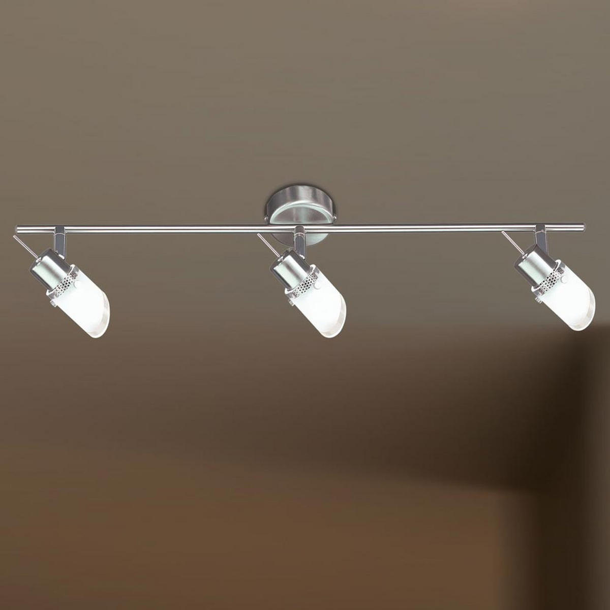 LED DECKENLEUCHTE Metall Silber MICKY - Silberfarben, Glas (60/7/14cm) - Wofi