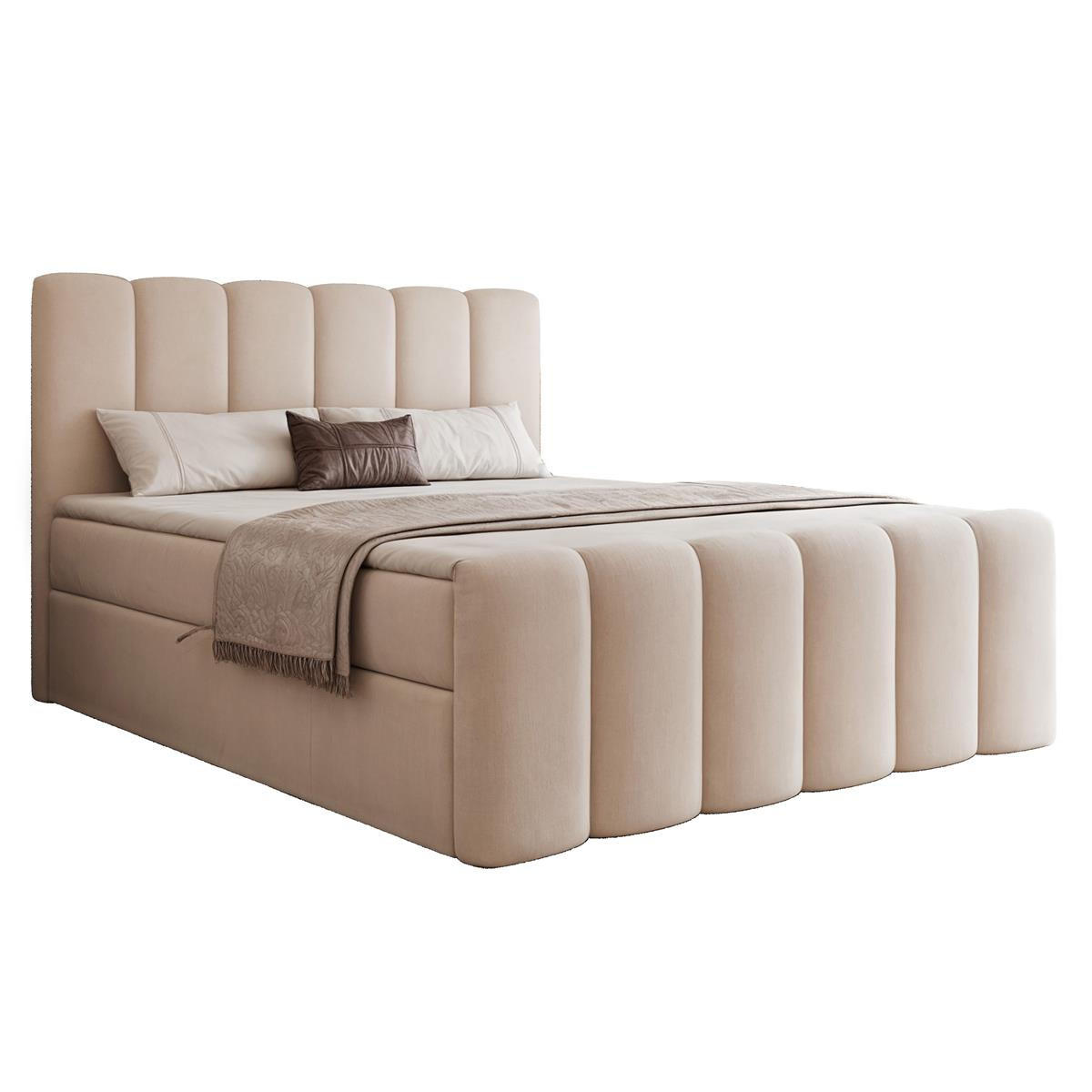 BOXBETT mit Topper 120x200 Beige - Beige, Holzwerkstoff (120/200cm) - Compleo24