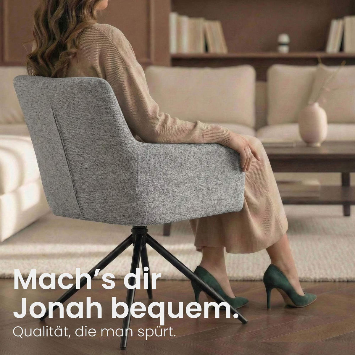 ARMLEHNENSTUHL Stoff Hellgrau - Hellgrau/Schwarz, Textil/Metall (59/87/59cm) - CLP