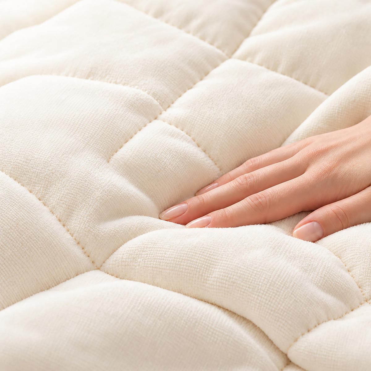 GEWICHTSDECKE Creme 6 kg - Creme, Glas/Textil (200/200cm) - Relaxdays