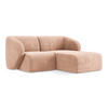 ECKSOFA Rechts Chenille Stoff Pink - Koralle/Schwarz, Holzwerkstoff/Kunststoff (178/166cm) - Makamii