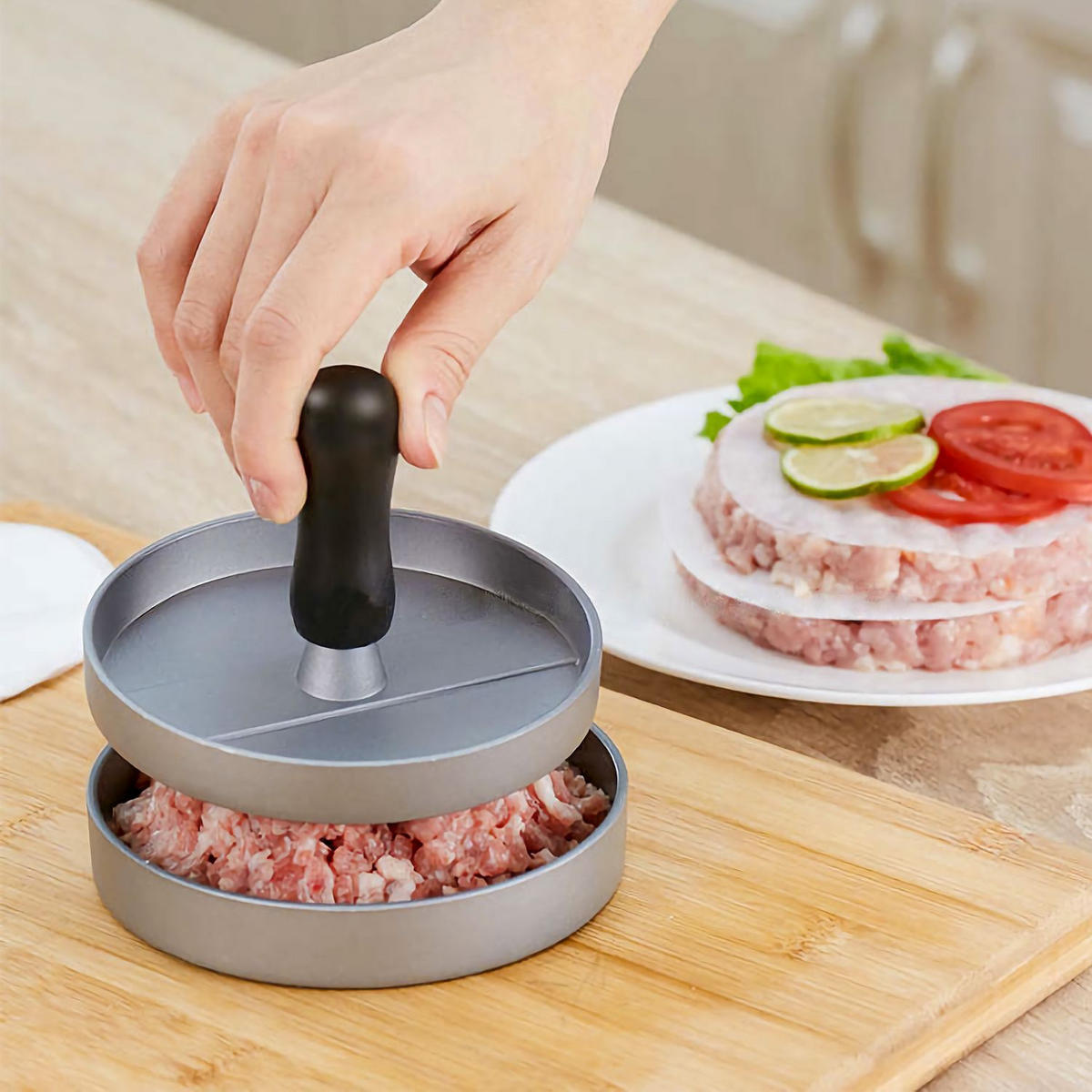HAMBURGER PRESSE - Grau, Metall (12cm) - Intirilife