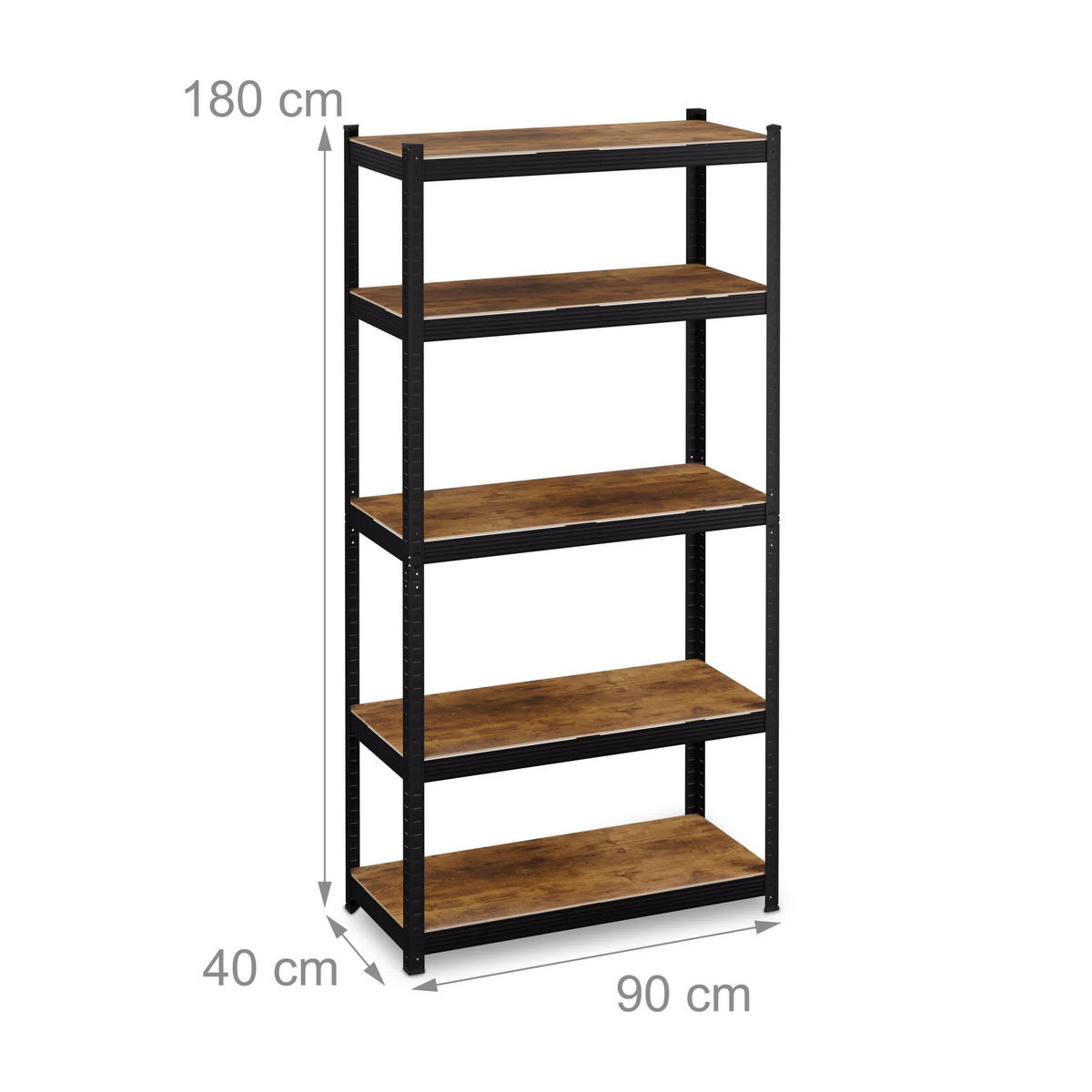 SCHWERLASTREGAL - Multicolor, Holzwerkstoff/Metall (90/180/40cm) - Relaxdays